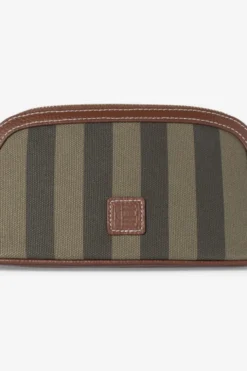 Cosmetic Pouch Small Green Stripe