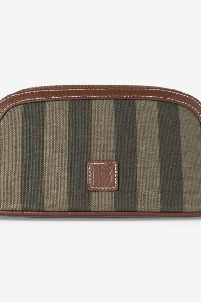 Cosmetic Pouch Small Green Stripe