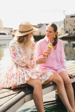 Cotton Slub Mini Dress Flora