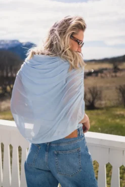 Cottuna Drapy Mesh Top Light Blue