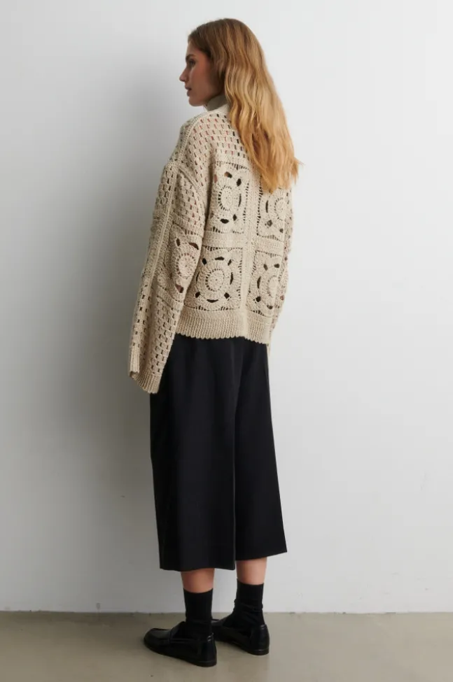 Crosette Knit Cardigan Camel