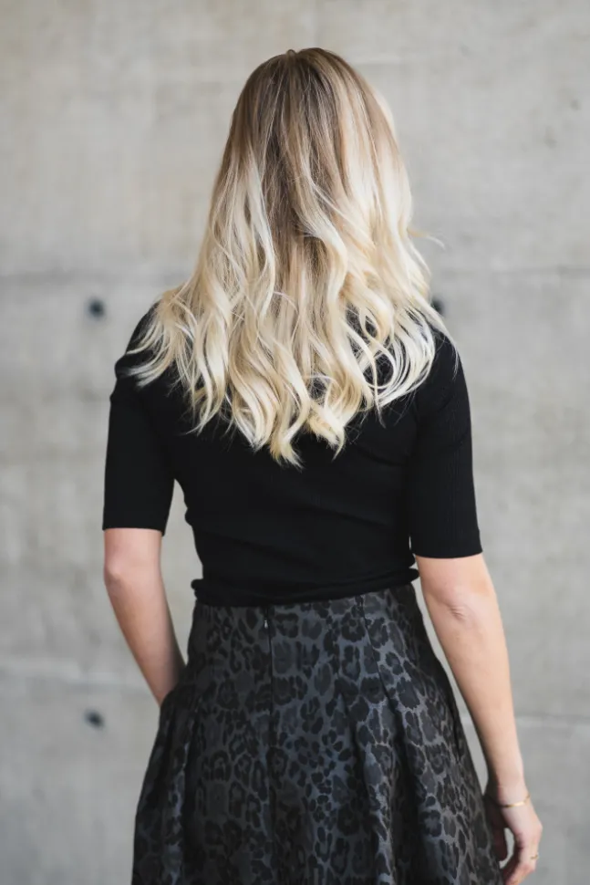 Dagna Lurex T-Shirt Black Glitter