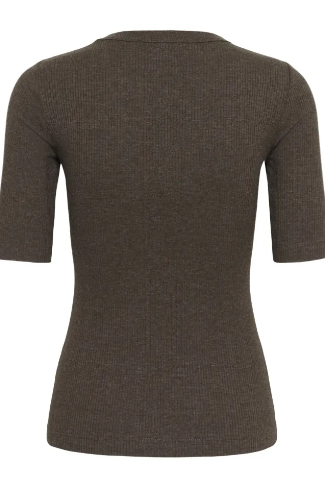 Dagna Melange T-Shirt Chocolate Brown