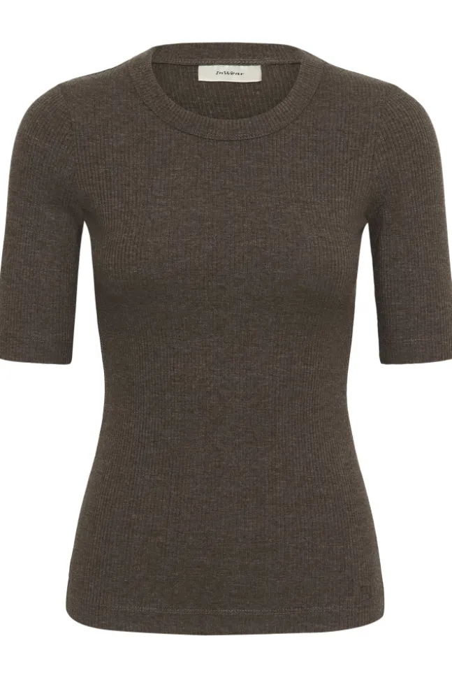 Dagna Melange T-Shirt Chocolate Brown