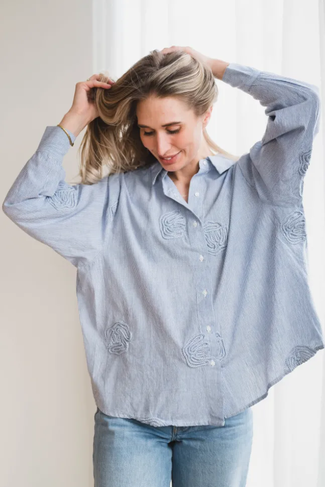 Dalma Dori Mini Stripe Shirt Blue