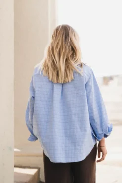 Dalma Triple Check Shirt Light Blue