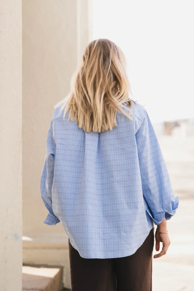 Dalma Triple Check Shirt Light Blue