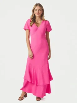 Dariah Structure Solid Dress Pink