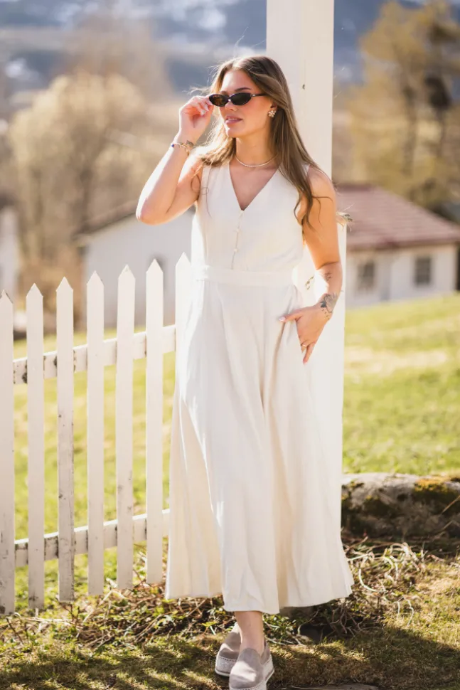 Daria SL V Dress Sand Melange