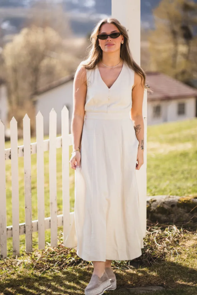 Daria SL V Dress Sand Melange