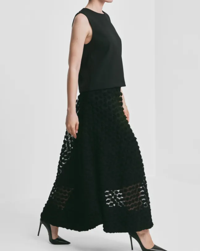 Decorated Maxi Skirt Black