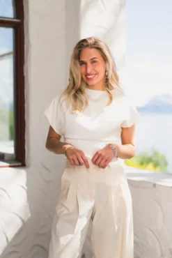 Demi Top Pearl White
