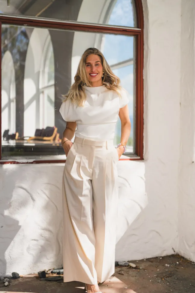 Demi Top Pearl White