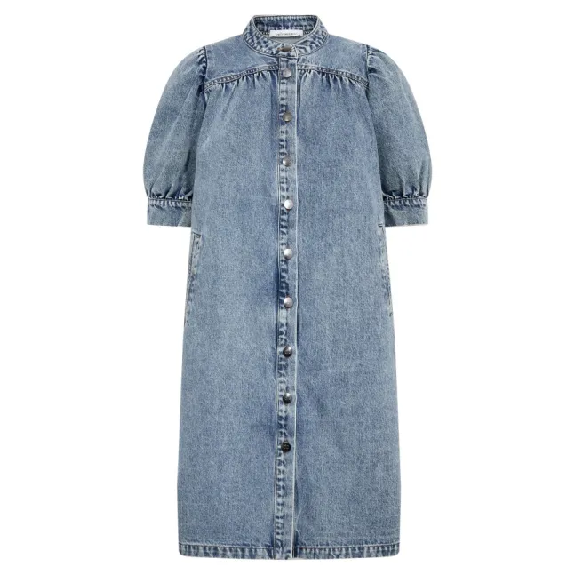 Denice Denim SS Dress Bleach Denim