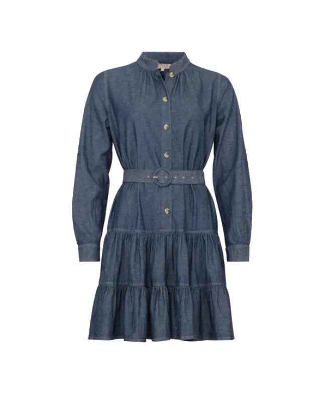 Denim Belt Dress French Blue