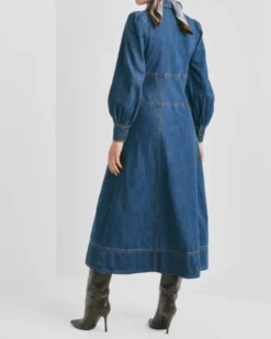 Denim Button-Down Dress French Blue