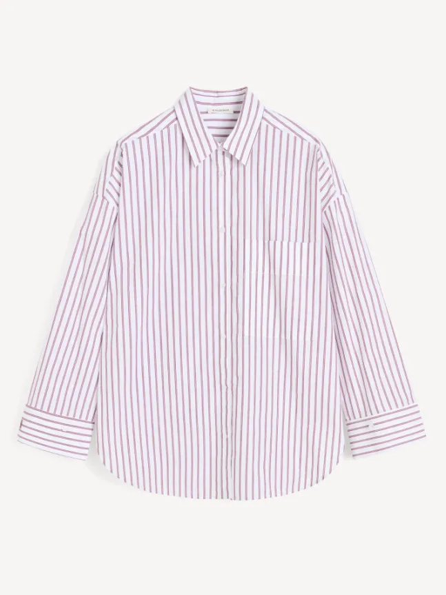 Derris Shirt Cabernet Stripe
