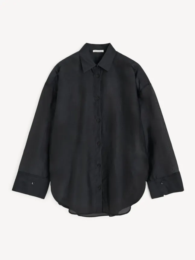 Derris Soft Organza Shirt Black