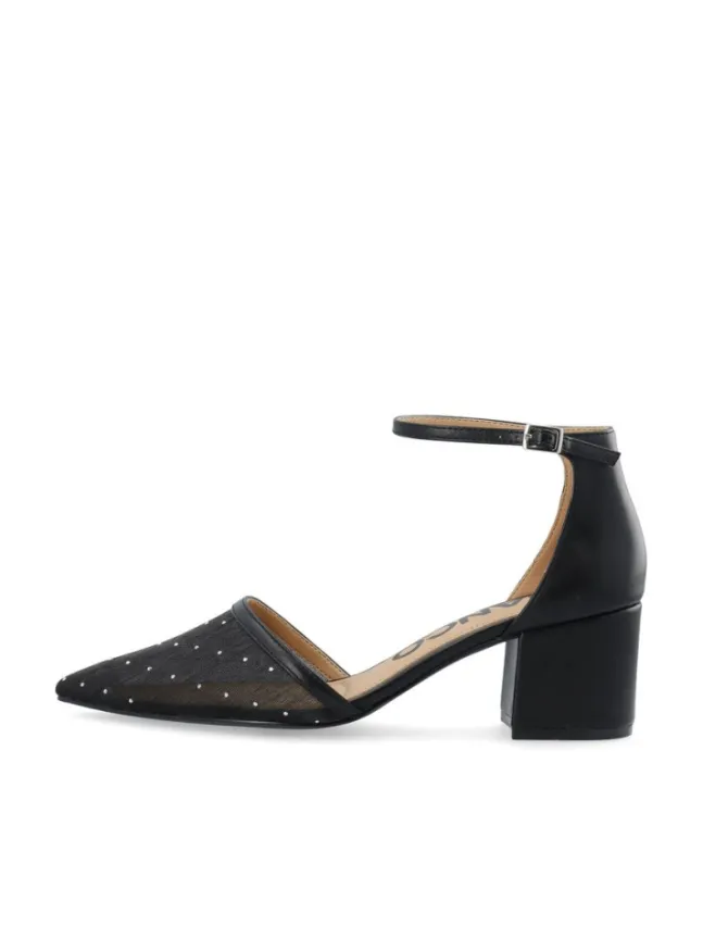 Devived Pump Mesh Black Rhinestone