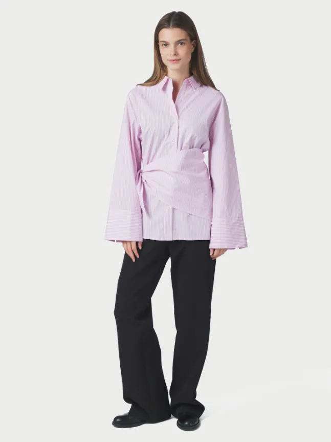 Dita Scarf Stripe Shirt Light Pink
