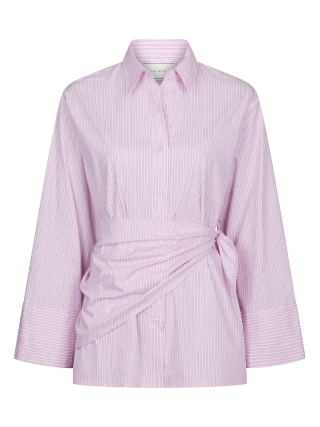 Dita Scarf Stripe Shirt Light Pink