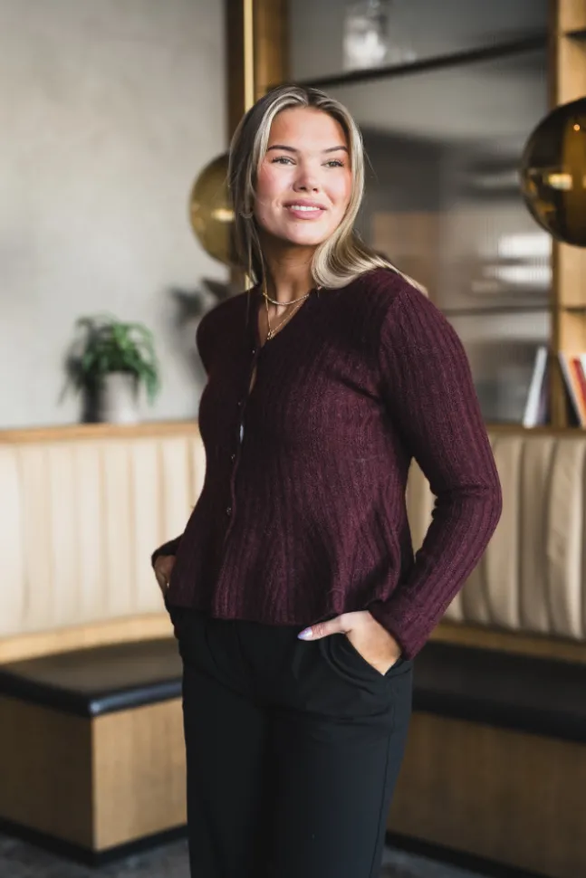 Dolly LS Knit Cardigan Port Royale