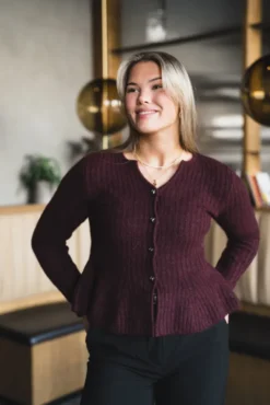Dolly LS Knit Cardigan Port Royale