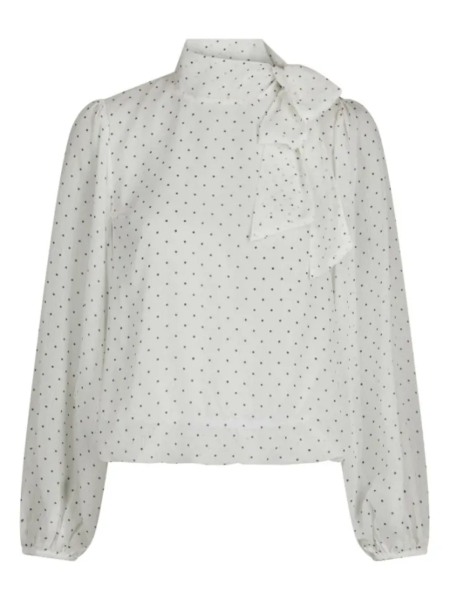 Dorellie Dot Blouse Offwhite