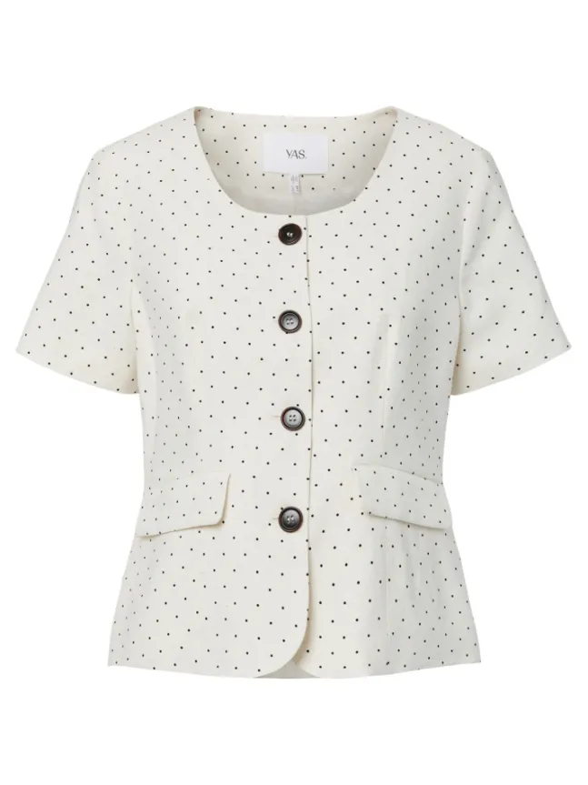 Dotly SS Blazer Star White W. Black Dots
