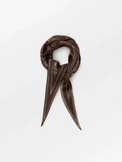 Dotted Flora Diamond Scarf Hot Fudge Brown