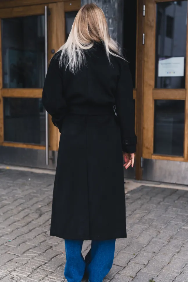 Double Breasted Coat Black