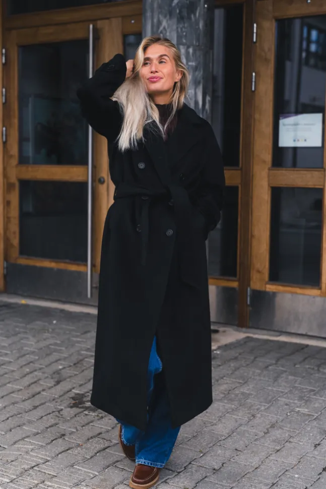 Double Breasted Coat Black