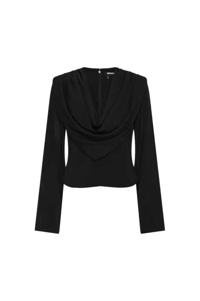 Draped Blouse Black