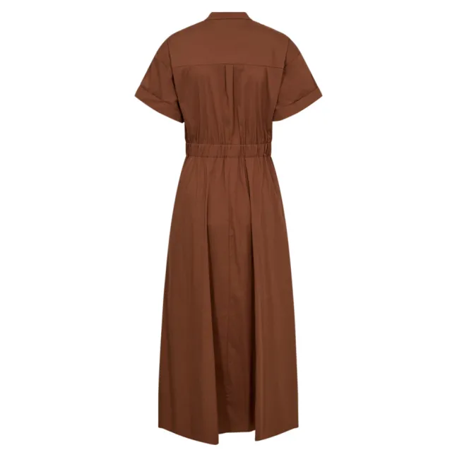 Elara Wrap SS Dress Dark Brown
