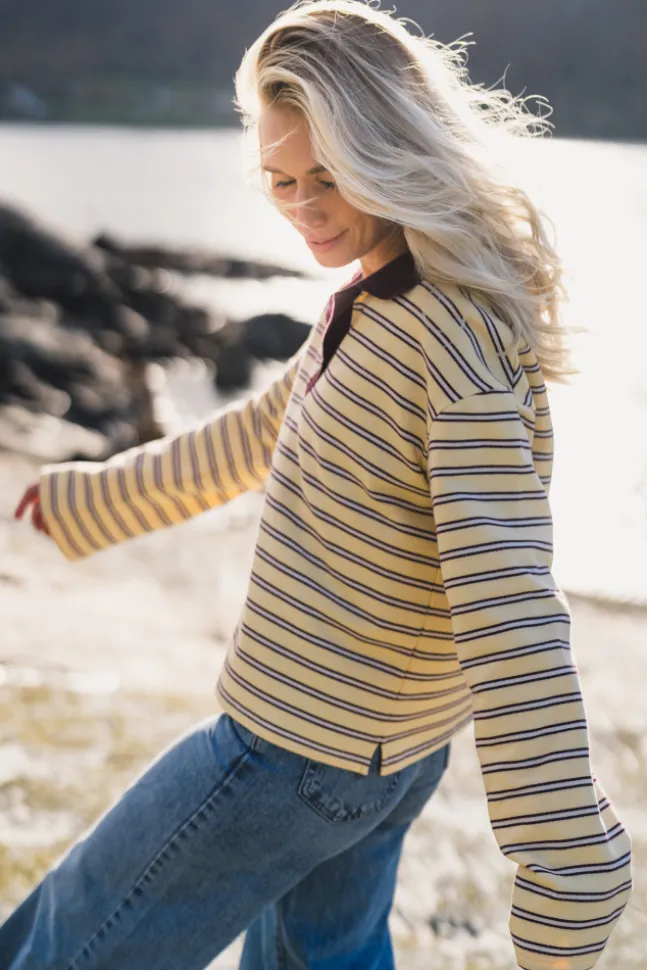 Elena Polo Light Yellow Stripe