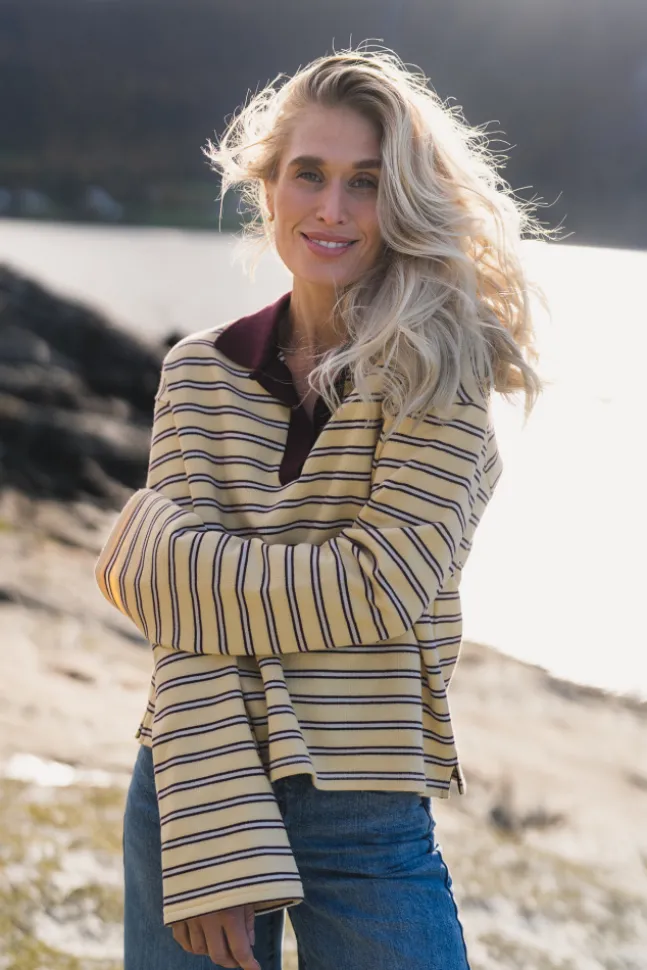 Elena Polo Light Yellow Stripe
