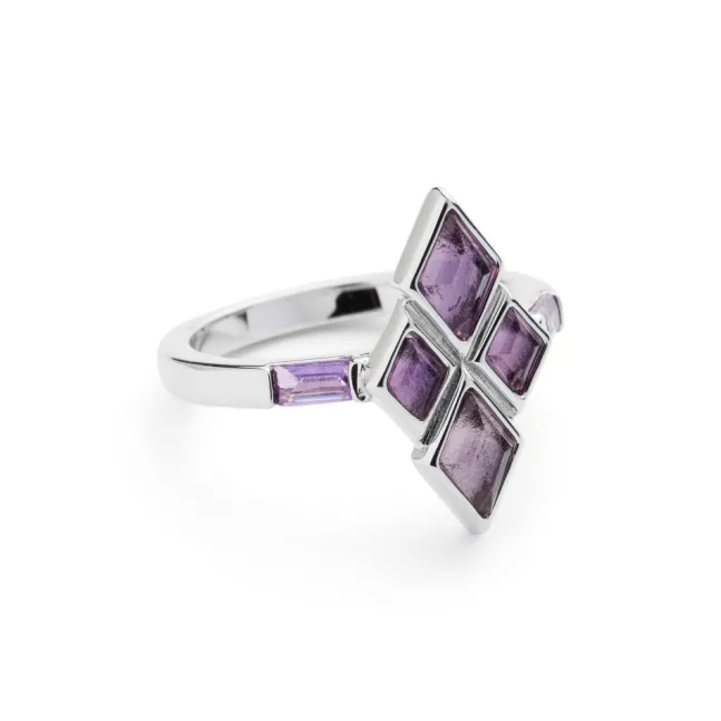 Eleven Signature Ring Silver Amethyst
