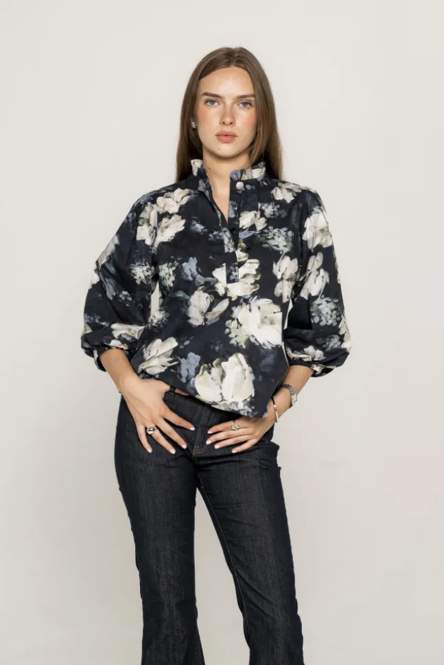 Ella Blouse Blue Garden
