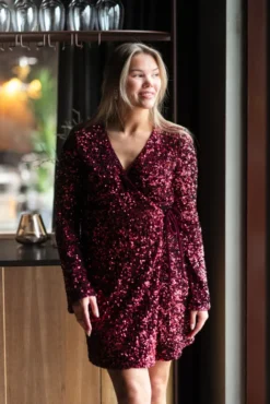 Elle LS Wrap Dress Port Royale