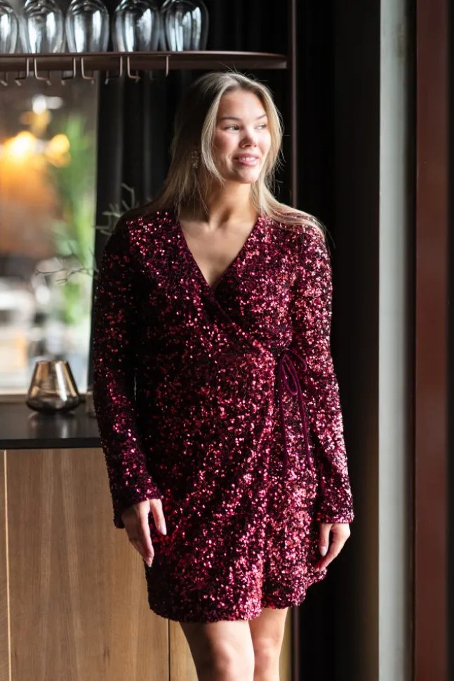 Elle LS Wrap Dress Port Royale