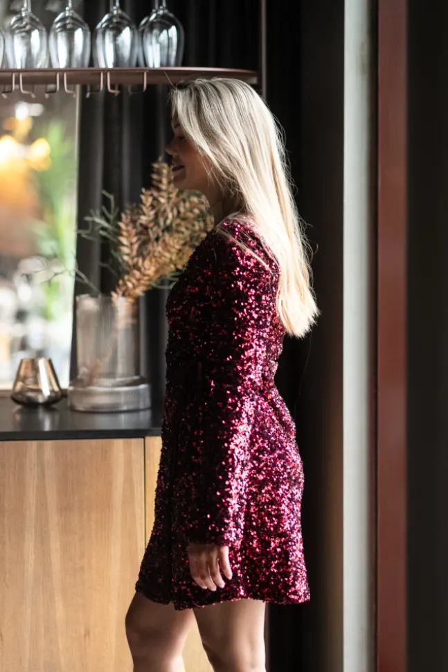 Elle LS Wrap Dress Port Royale