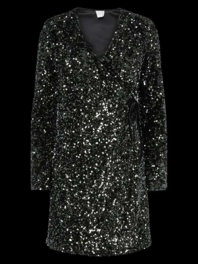 Elle LS Wrap Dress Rosin