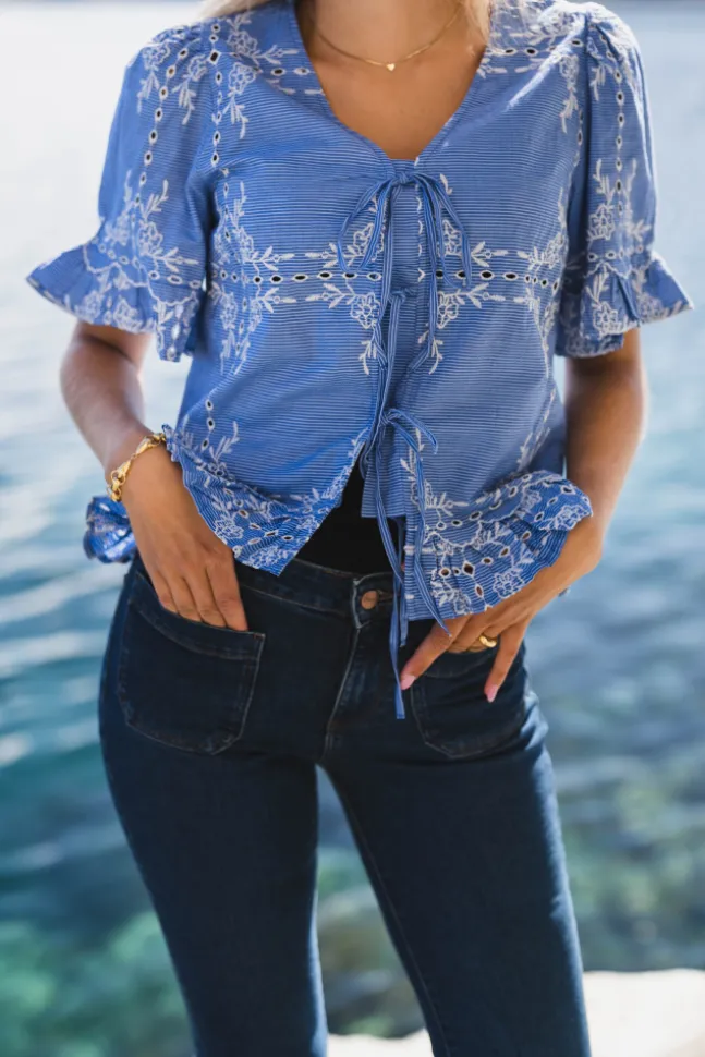 Ellie SS Tie Top Marina W. Star White