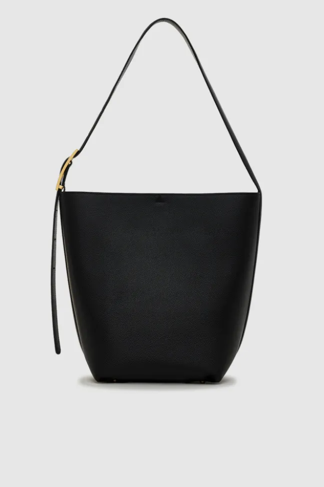 Elly Bucket Bag Grained Leather Black