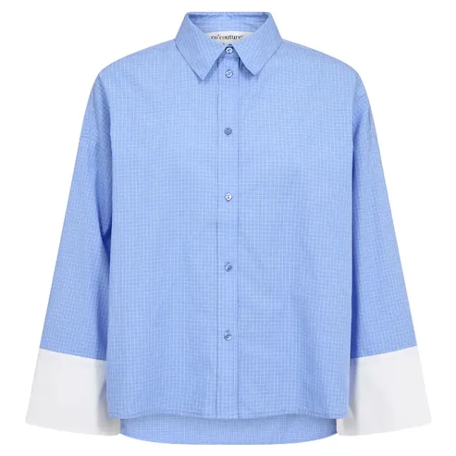 Elona Check Cuff Shirt Pale Blue