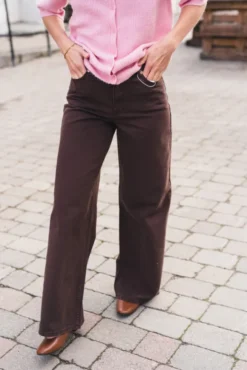Elsie MW Wide Jeans Coffee Bean