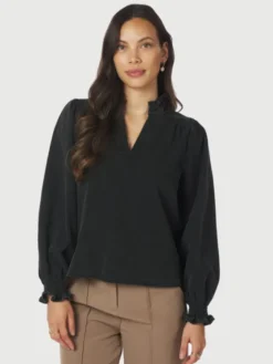 Emmeline Denim Blouse Black