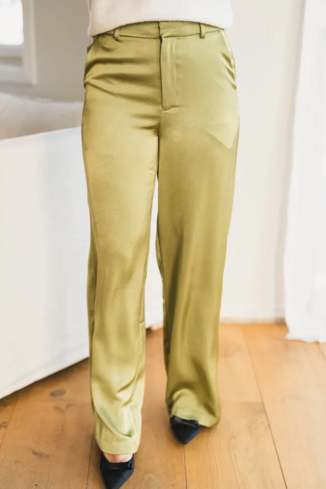 Emmett Heavy Sateen Pants Sage Green