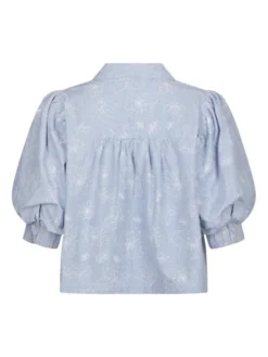 Etta Flower Stripe Shirt Light Blue