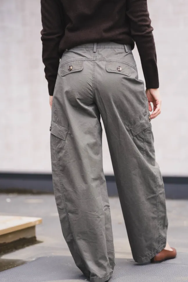 Evelyn Barrel Pant Army